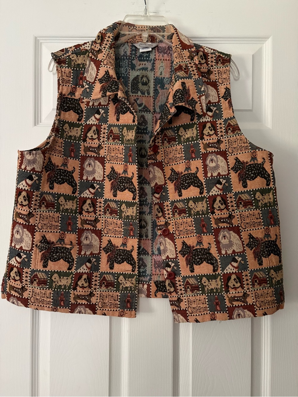 Stonebridge Vintage Faithful Companion Dog Vest Women’s Collar Button Size XL